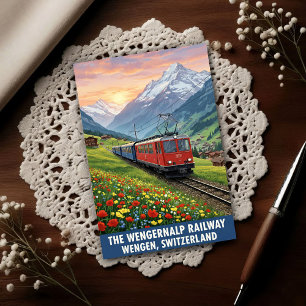 Wengen, Schweiz: Vintage Reisepostkarten aus den 1 Postkarte