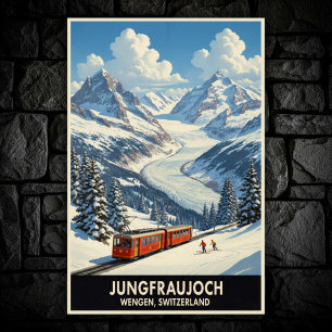 Wengen, Schweiz: Vintage Travel Poster der 60er Ja