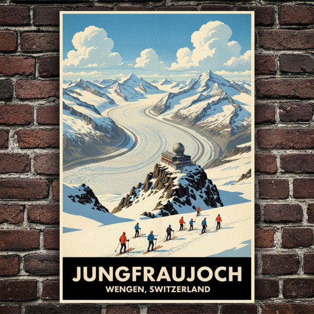 Wengen, Schweiz: Vintage Travel Poster der 60er Ja (Von Creator hochgeladen)