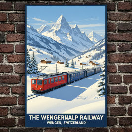 Wengen, Schweiz: Vintage Travel Poster der 60er Ja