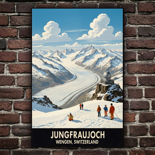 Wengen, Schweiz: Vintage Travel Poster der 60er Ja (Von Creator hochgeladen)