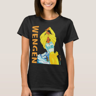 Wengen Schweizer Alpen Sonnen Retro-Reise-T-Shirt T-Shirt