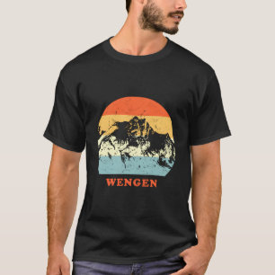 Wengen Swiss Vintag Mountain Lovers Rückweg Gif T-Shirt