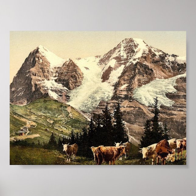 Wengern, Monch und Eiger, Berner Oberland, Schweiz Poster (Vorne)