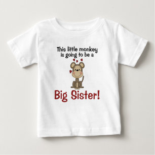 Wenig Affe-Herz-große Schwester Baby T-shirt