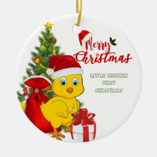 Huhn Cartoon Weihnachtschmuck Zazzle At