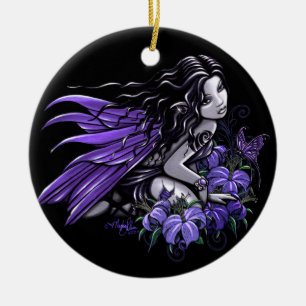 "Wenig blaue" violette Keramik Ornament