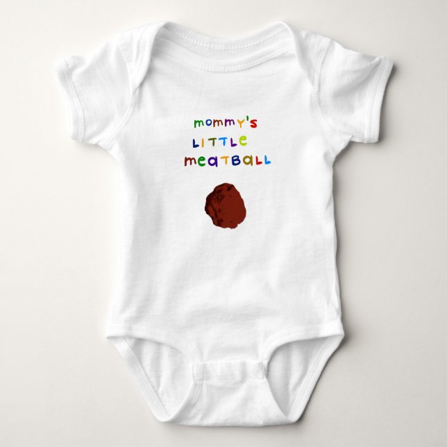Wenig das Fleischklöschen-Shirt der Mama Baby Strampler (Vorderseite)