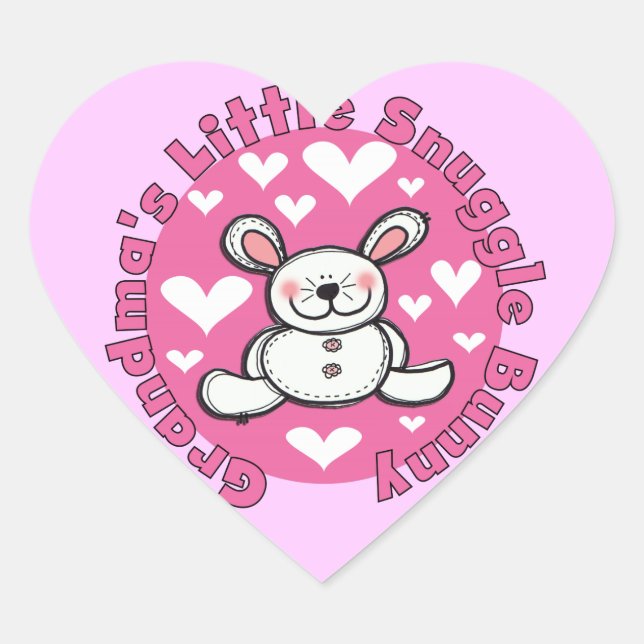 Wenig der Snuggle-Häschen der Großmutter Herz-Aufkleber (Vorderseite)