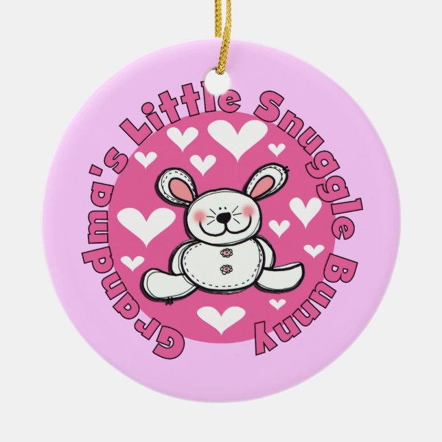 Wenig der Snuggle-Häschen der Großmutter Keramik Ornament (Vorne)