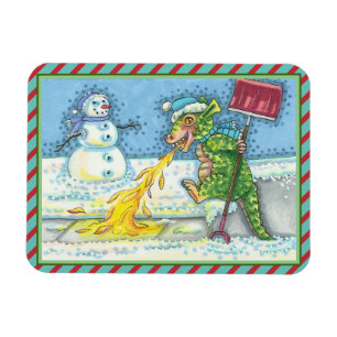 WENIG DRAGON MELTING & SHOVELING SNOW, NIEDLICH. MAGNET