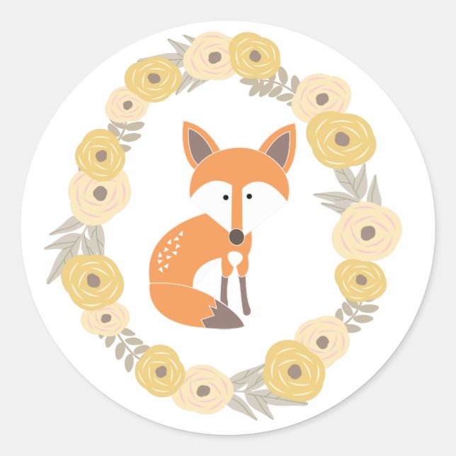 Wenig Fox Runder Aufkleber (Vorderseite)