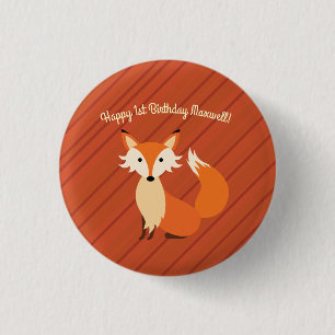 Wenig Geburtstags-Party-Thema Fox niedliches Button