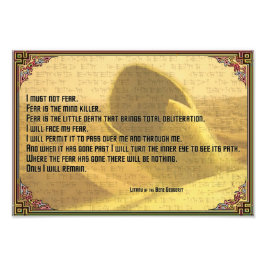 Wenig gegen Angst Shai Hulud und Fremen Text Fotodruck