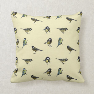 Wenig gelbe und blaue Vögel Kissen