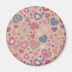 Wenig Herzmuster Beige-Rose Magnet