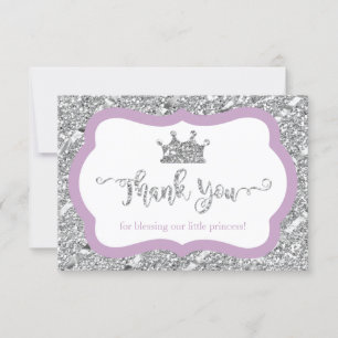 Wenig Imitat-Glitzer Prinzessin-Thank You Card Dankeskarte