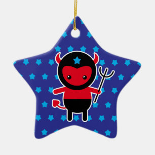Wenig kawaii Ninja Teufel Keramik Ornament