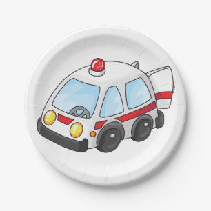 Wenig Krankenwagen Pappteller