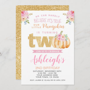 Wenig Kürbis-2. Geburtstags-Einladung Einladung