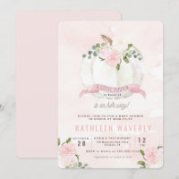 Wenig Kürbis-Fall-Rosa-Babyparty-Einladung