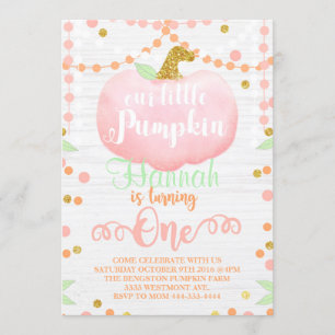 Wenig Kürbisgeburtstagseinladung, Fallgeburtstag Einladung