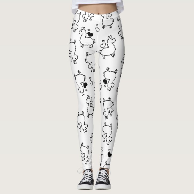 Wenig Lama-Silhouette-Verrücktheit Leggings (Vorderseite)