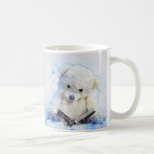 Wenig LeseTeddybär-Aquarell Kaffeetasse