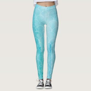 Wenig Meerjungfrau-Yoga keucht Fisch-Skala-blaues Leggings