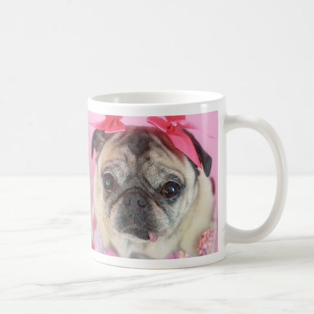 Wenig Mops-Mädchen-Tasse Kaffeetasse (Rechts)