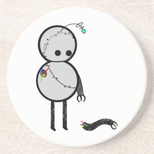 Wenig Roboter mit dem gebrochenen Arm Getränkeuntersetzer