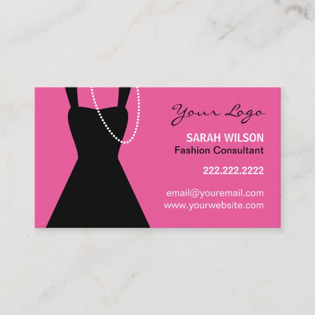 Wenig schwarzer KleiderVisitenkarte-Entwurf, Mode Visitenkarte (Vorderseite)