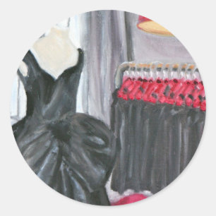 "Wenig schwarzes Kleid " Runder Aufkleber