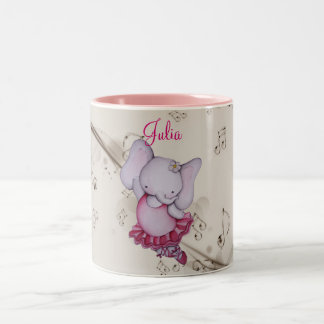 Wenig Tanzen-Ballerina-Elefant-Kaffee-Tasse Zweifarbige Tasse