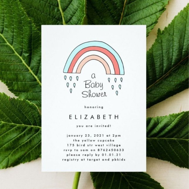 Wenig über der neutralen Babydusche des Regenbogen Einladung (Von Creator hochgeladen)