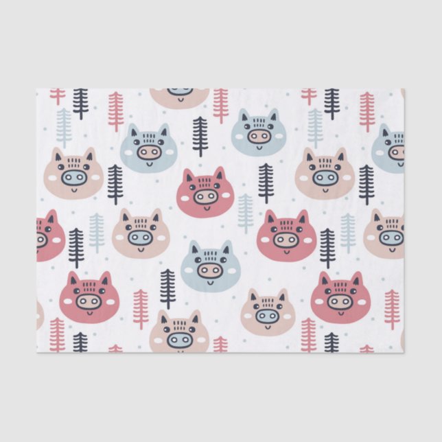 Wenig Weihnachten festliches Piggies Seidenpapier (Vorderseite)