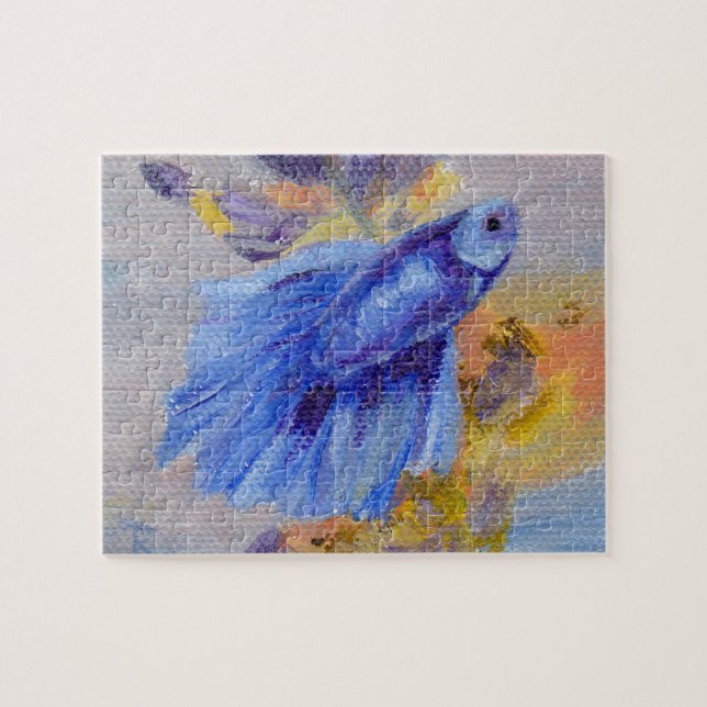 Wenige blaue Betta Fische Puzzle (Horizontal)