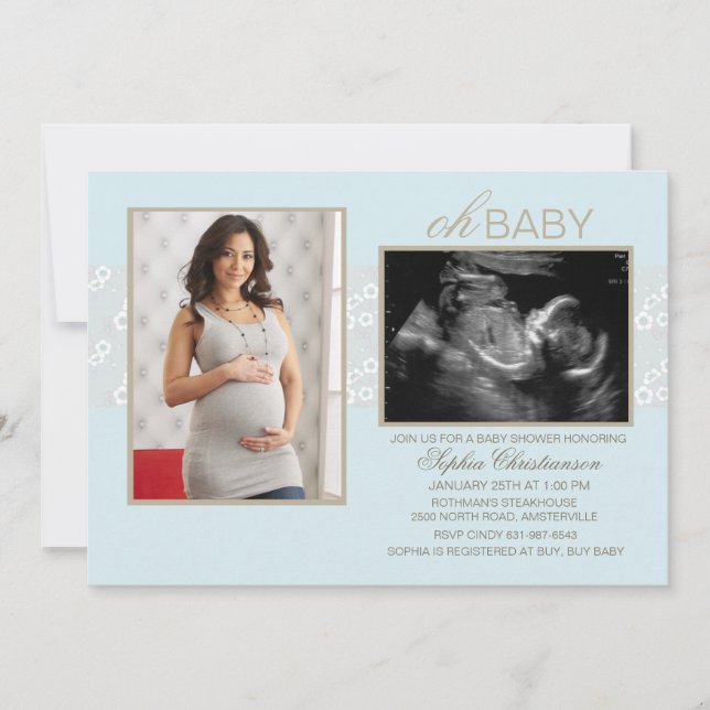 Wenige Flüstern blau Einladung (Vorderseite)