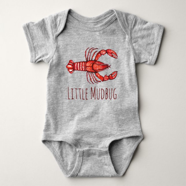 Wenige Mudbug Cajun Panzerkrebse Baby Strampler (Vorderseite)