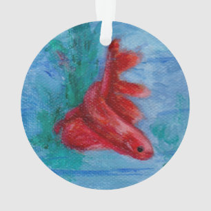 Wenige rote Betta Fische Ornament