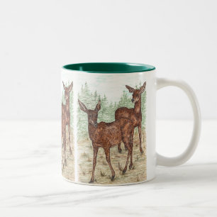Wenige schwarze Schwanzrotwild Zweifarbige Tasse