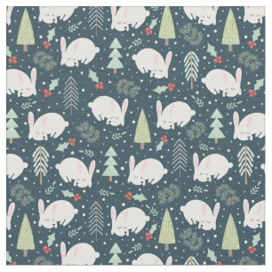 Wenige Weihnachtshäschen Stoff