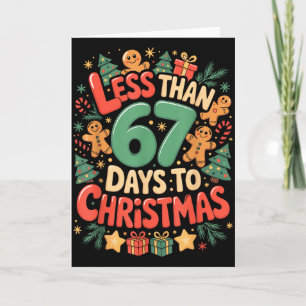 Weniger als sechs sieben 67 Tage bis Weihnachten p Karte