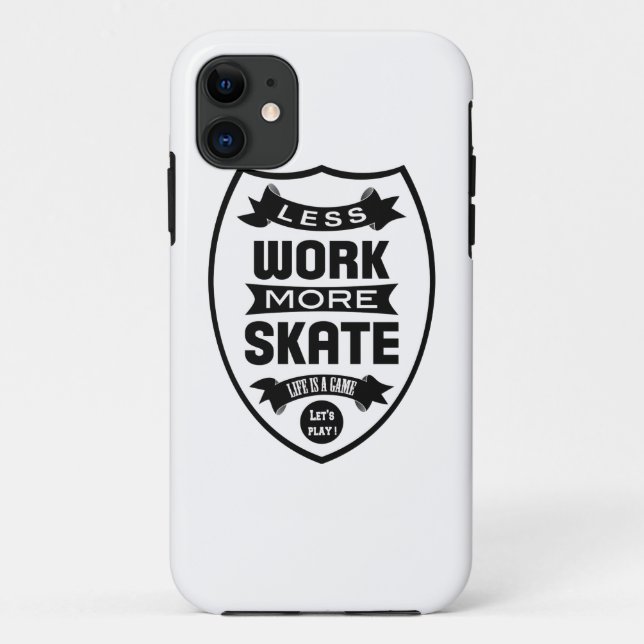 Weniger Arbeit mehr Skate - Skateboard Case-Mate iPhone Hülle (Rückseite)