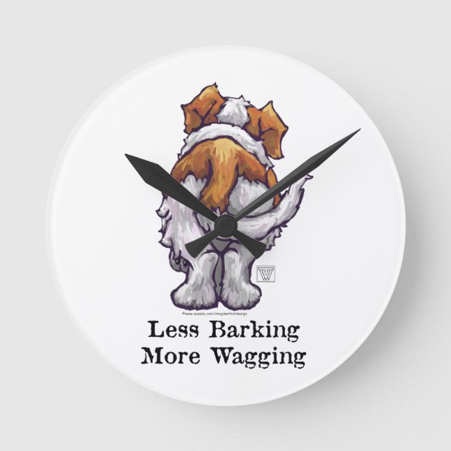 Weniger Barken, mehr Wagnis Runde Wanduhr (Vorderseite)