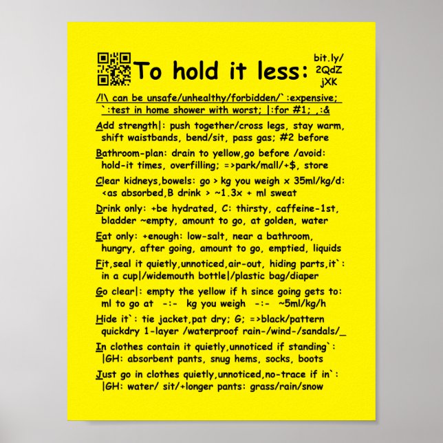 "Weniger daran festhalten" kleines Poster (Vorne)