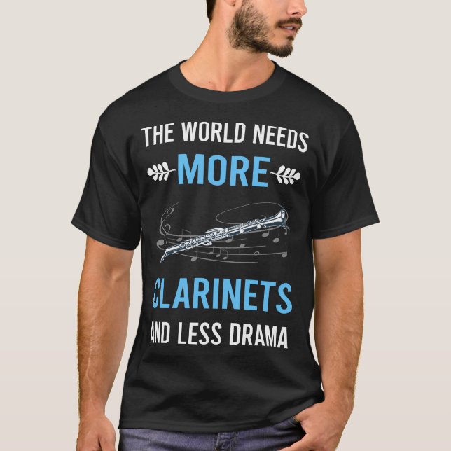 Weniger Drama-Klarinette T-Shirt (Vorderseite)