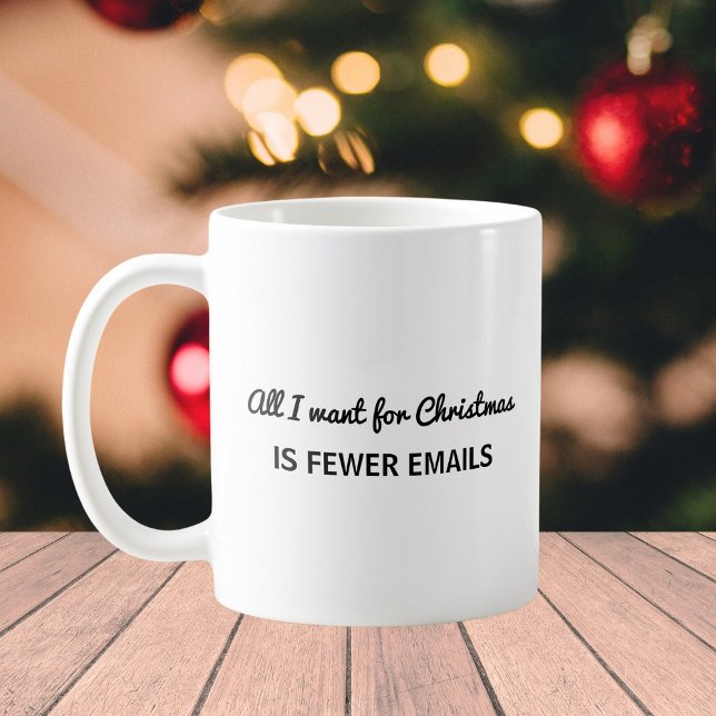 Weniger Emails zu Weihnachten | Funny Work Kaffeetasse (Von Creator hochgeladen)