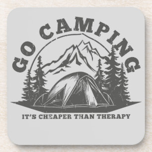 Weniger Geld für Camping als für Therapie ausgeben Getränkeuntersetzer