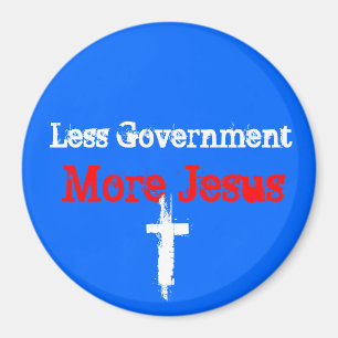 Weniger Gov't_More Jesus_Car Magnet